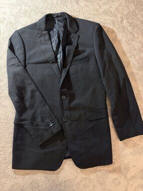 Twilight - Tailored Black Pinstripe Men's Single-Breasted Suit Jacket